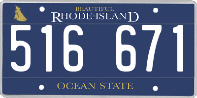 RI license plate 516671