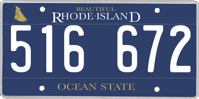 RI license plate 516672