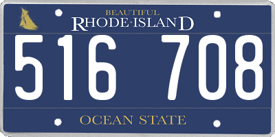 RI license plate 516708