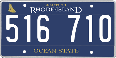 RI license plate 516710