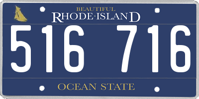 RI license plate 516716