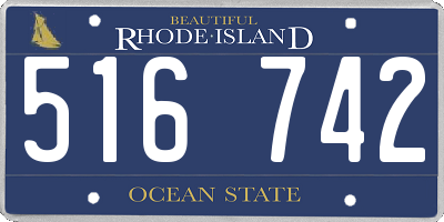 RI license plate 516742