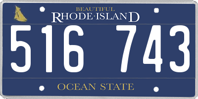 RI license plate 516743