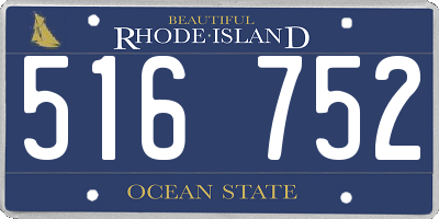 RI license plate 516752