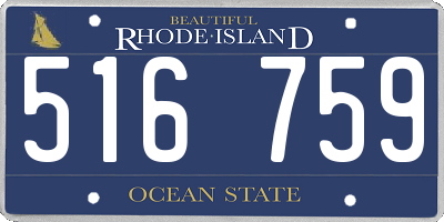 RI license plate 516759