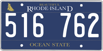 RI license plate 516762