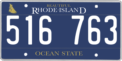 RI license plate 516763