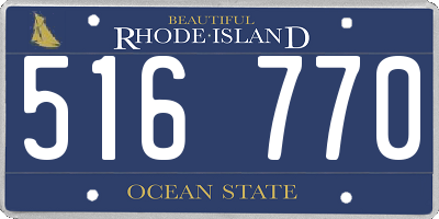 RI license plate 516770