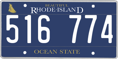 RI license plate 516774