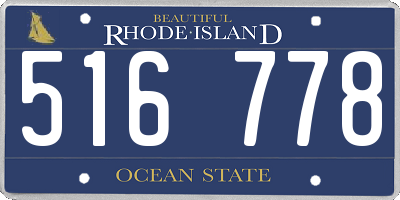 RI license plate 516778