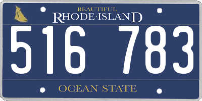 RI license plate 516783
