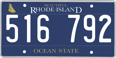 RI license plate 516792