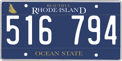 RI license plate 516794