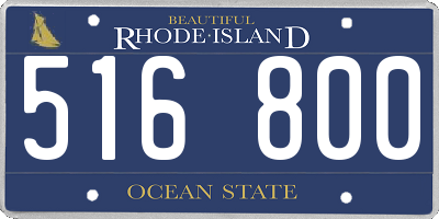 RI license plate 516800