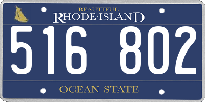 RI license plate 516802