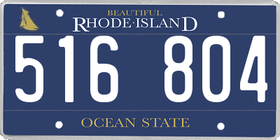 RI license plate 516804