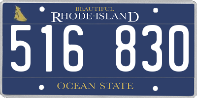 RI license plate 516830