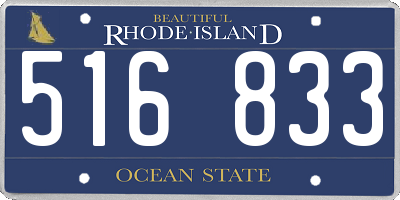 RI license plate 516833