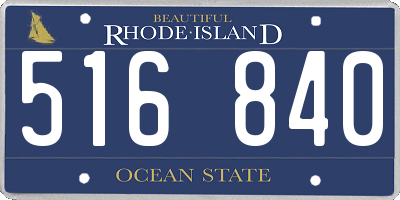 RI license plate 516840