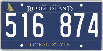 RI license plate 516874