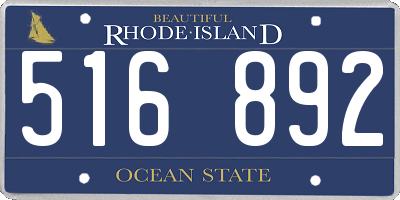 RI license plate 516892