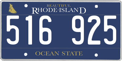 RI license plate 516925