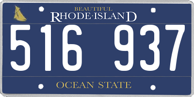 RI license plate 516937