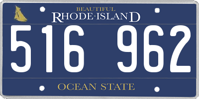 RI license plate 516962