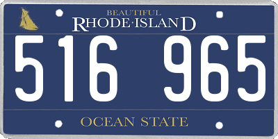 RI license plate 516965