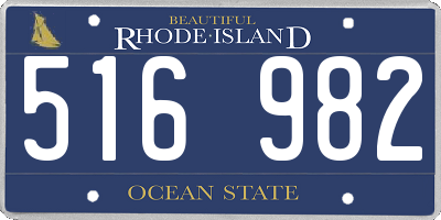 RI license plate 516982