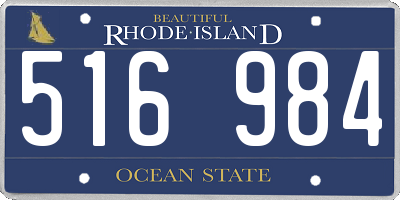 RI license plate 516984