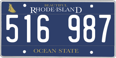 RI license plate 516987