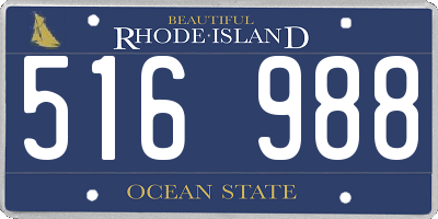 RI license plate 516988
