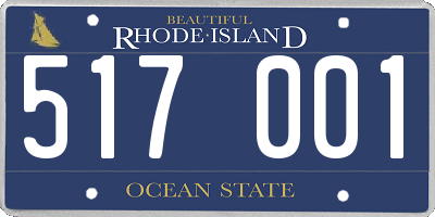 RI license plate 517001