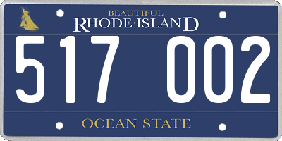 RI license plate 517002