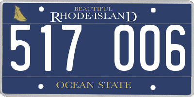 RI license plate 517006