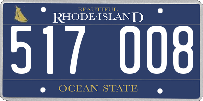 RI license plate 517008