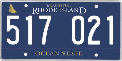 RI license plate 517021
