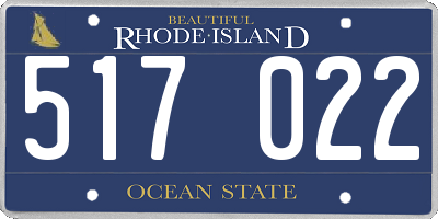 RI license plate 517022