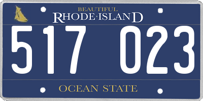 RI license plate 517023