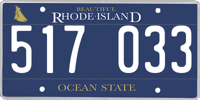 RI license plate 517033