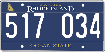 RI license plate 517034