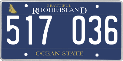 RI license plate 517036