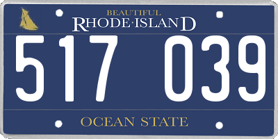RI license plate 517039