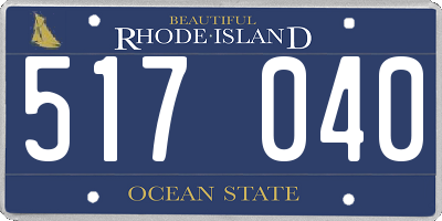 RI license plate 517040