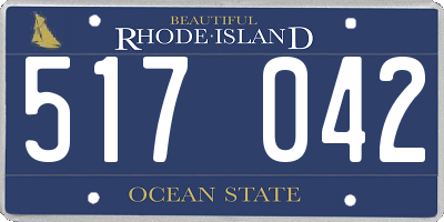 RI license plate 517042