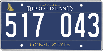 RI license plate 517043