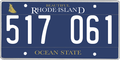 RI license plate 517061