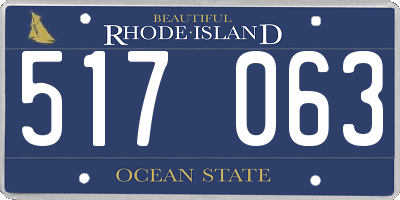 RI license plate 517063
