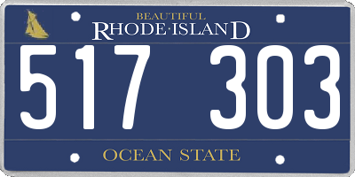 RI license plate 517303